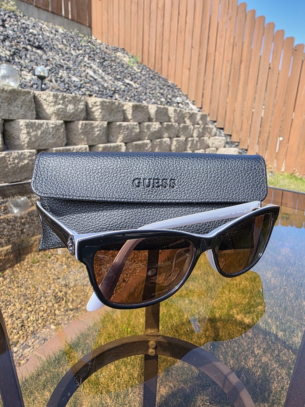 GUESS Women's Black Prescription Glasses with Tinted lens w/Case.